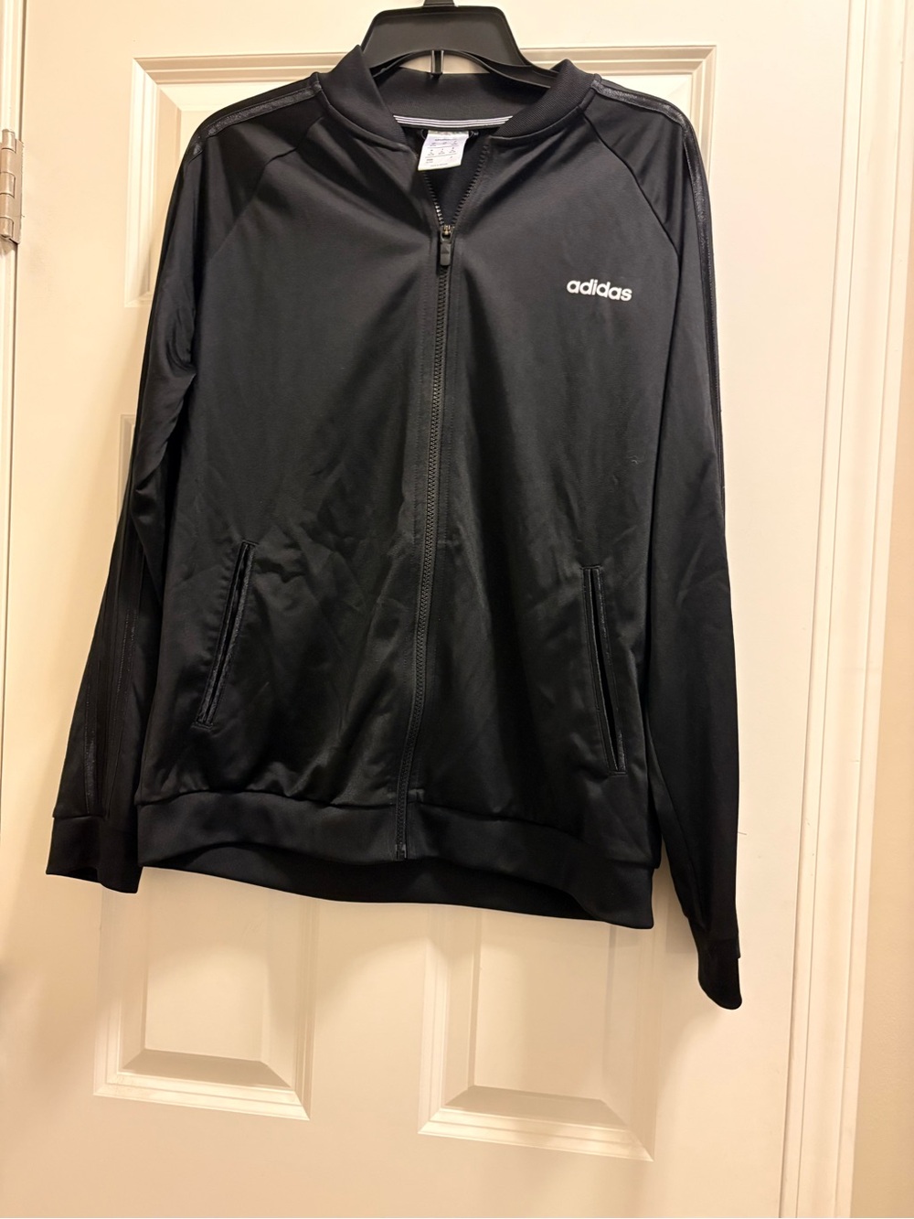 adidas Black Lightweight Zip-Front Track Jacket